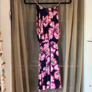 “Beach Royal” Tropical Spaghetti Strap Dress